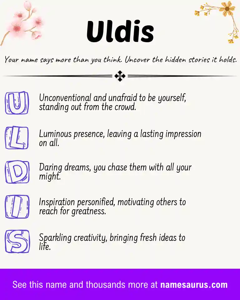 Acrostic poem about Uldis.