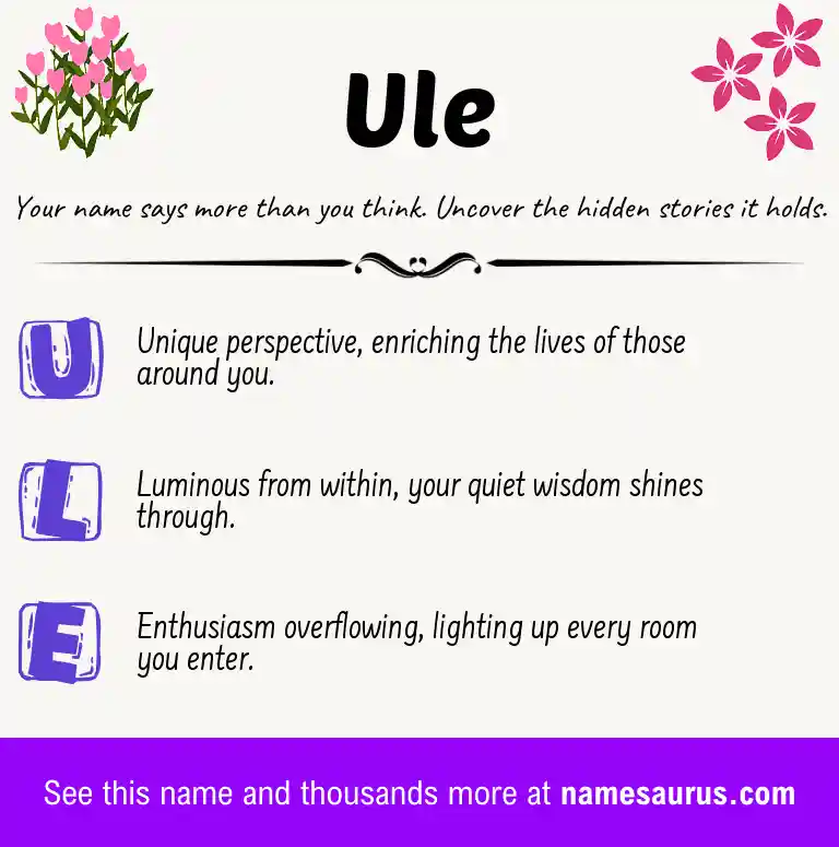 Acrostic poem about Ule.