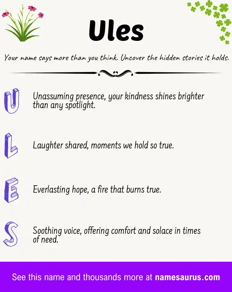Acrostic poem about Ules.