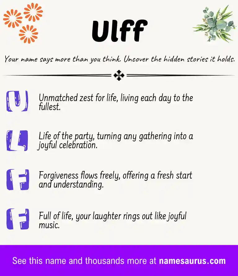 Acrostic poem about Ulff.