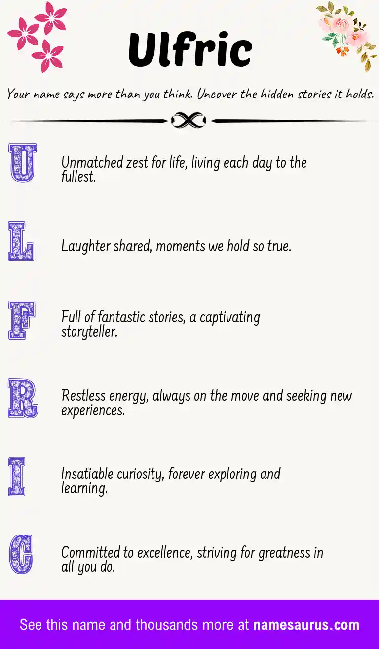 Acrostic poem about Ulfric.