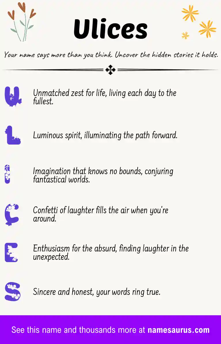 Acrostic poem about Ulices.