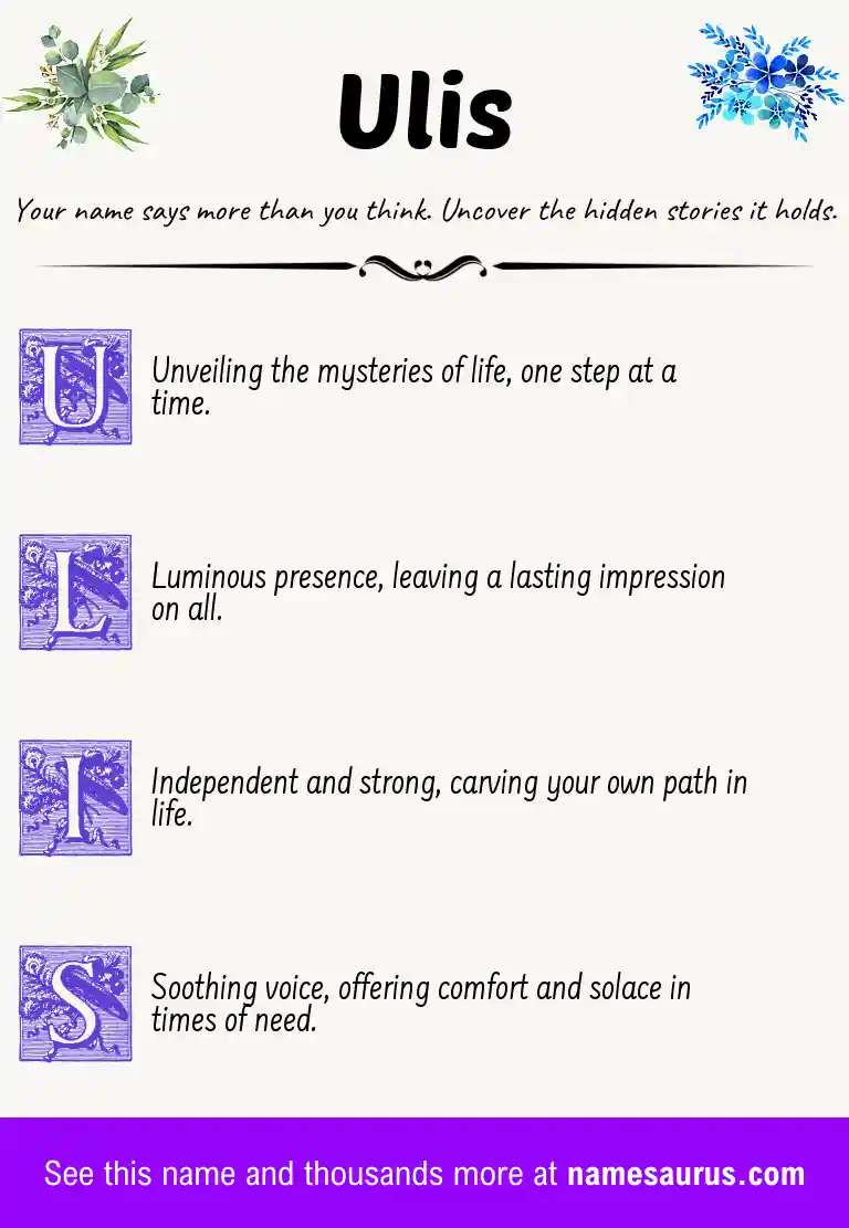 Acrostic poem about Ulis.