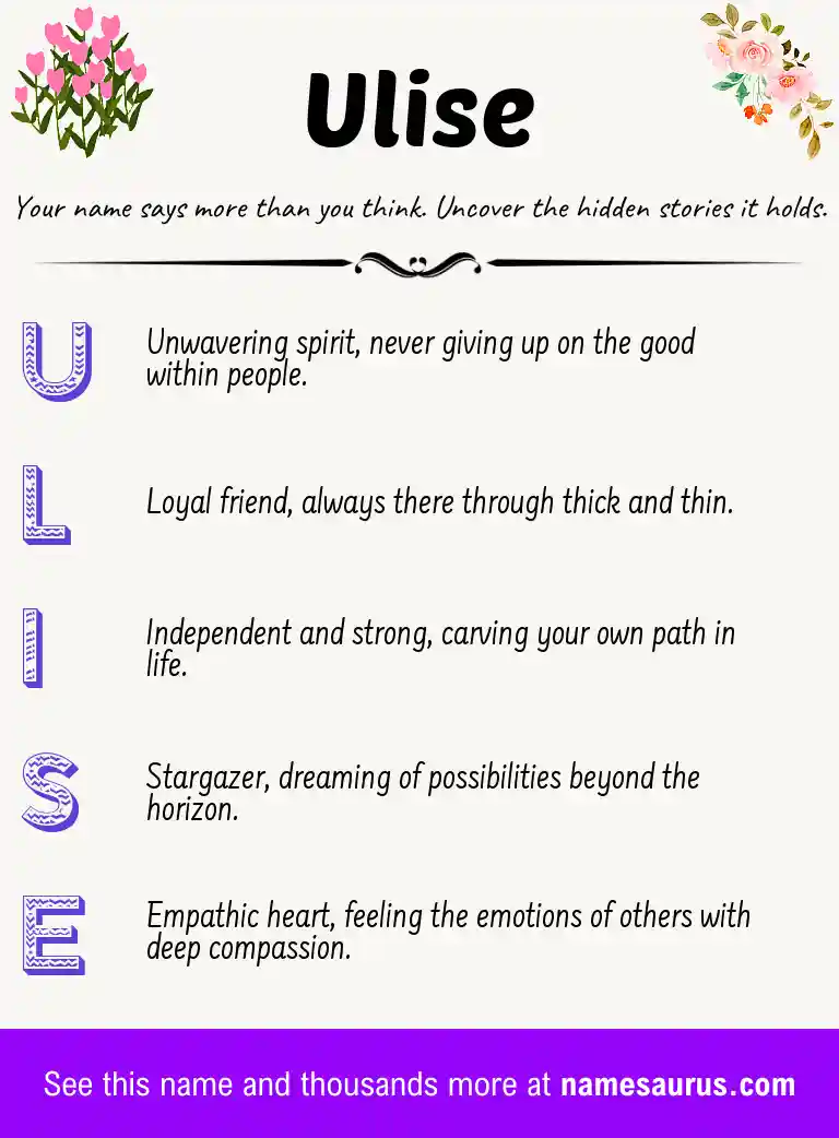 Acrostic poem about Ulise.