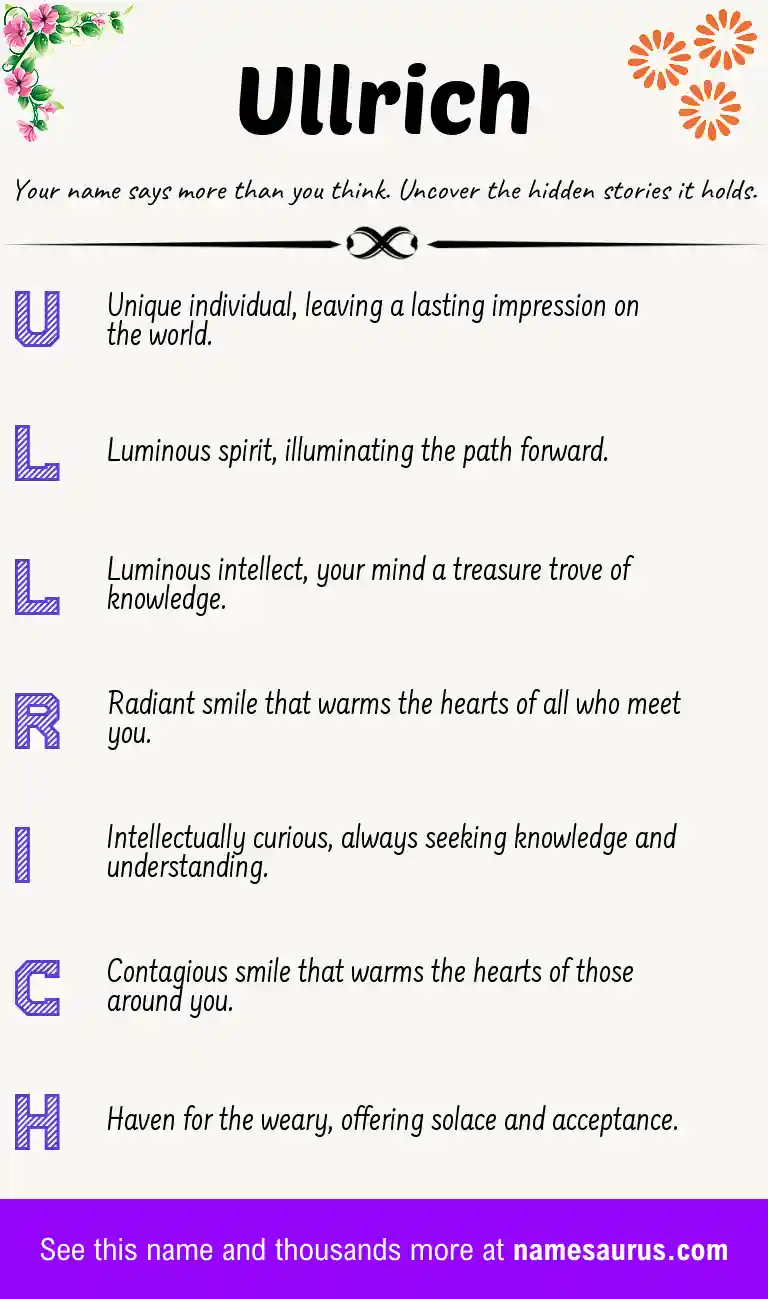Acrostic poem about Ullrich.