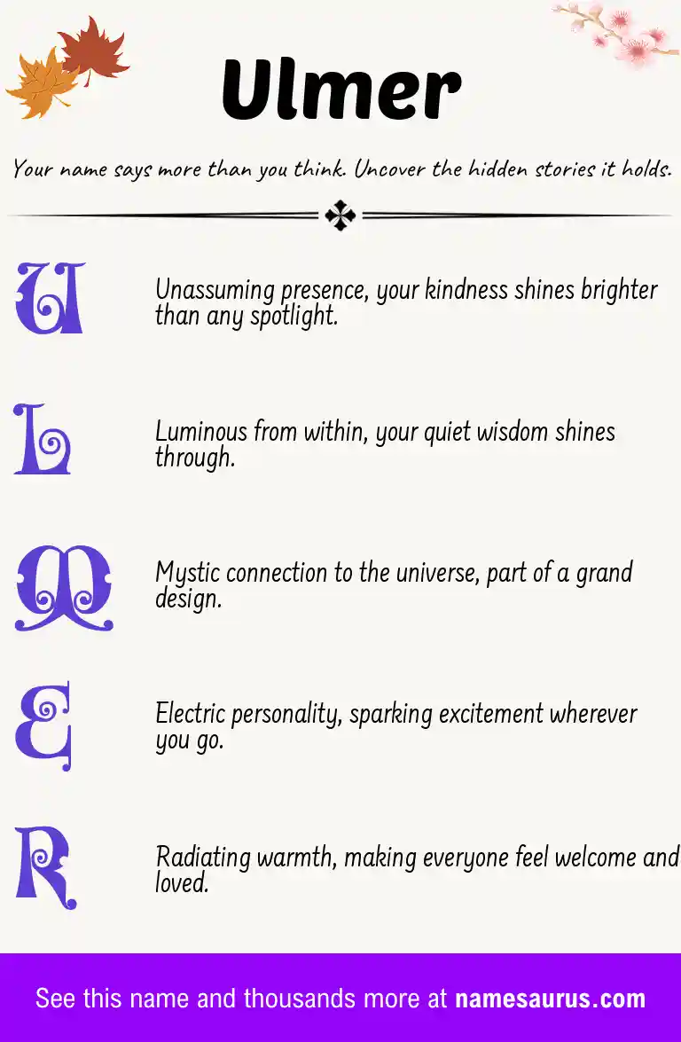 Acrostic poem about Ulmer.