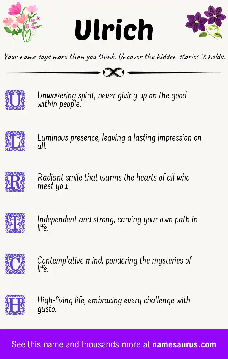 Acrostic poem about Ulrich.