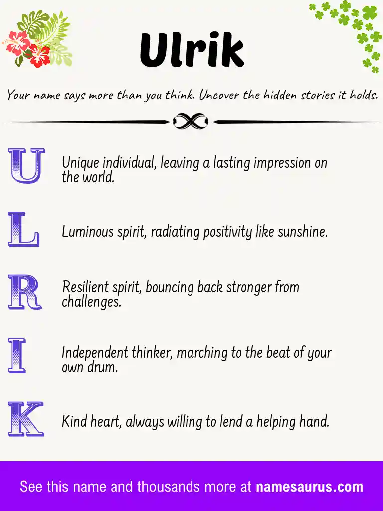 Acrostic poem about Ulrik.