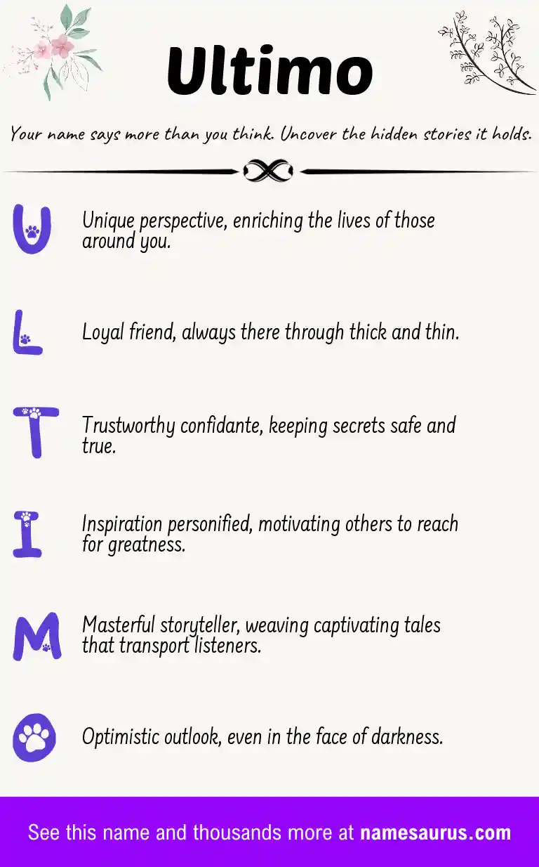 Acrostic poem about Ultimo.