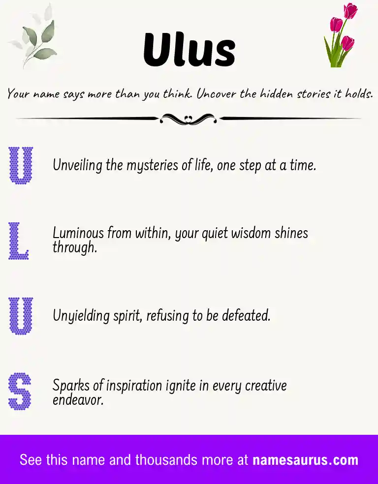 Acrostic poem about Ulus.