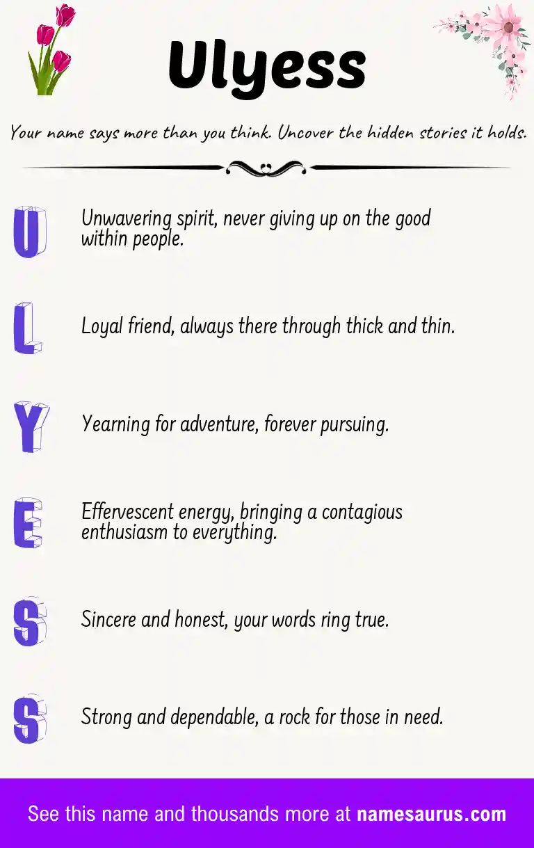 Acrostic poem about Ulyess.