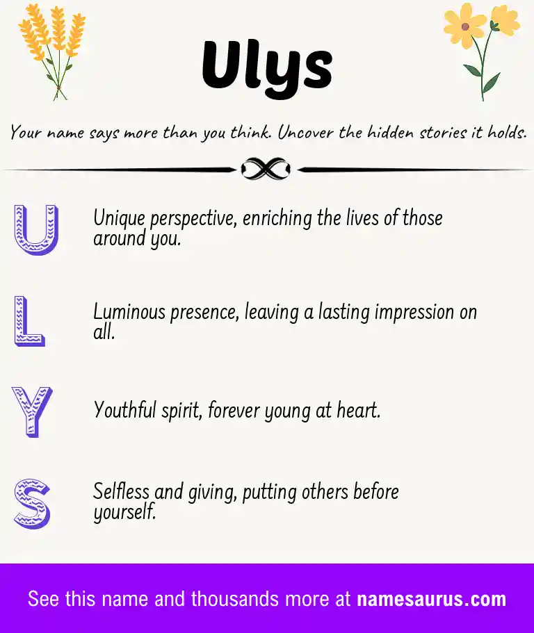 Acrostic poem about Ulys.