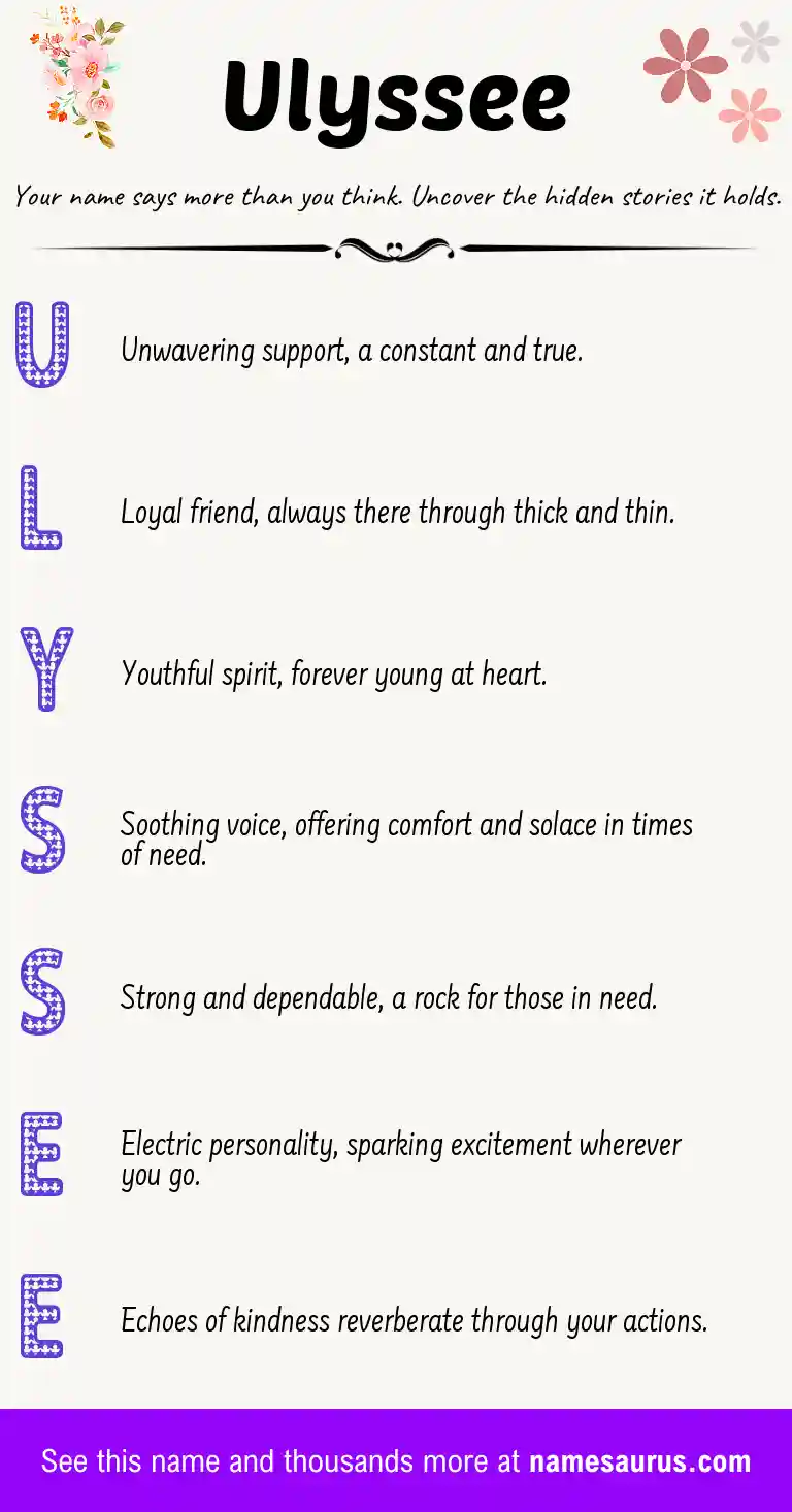 Acrostic poem about Ulyssee.