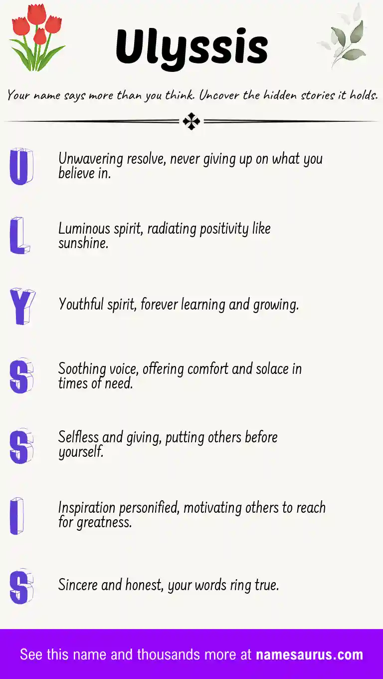 Acrostic poem about Ulyssis.
