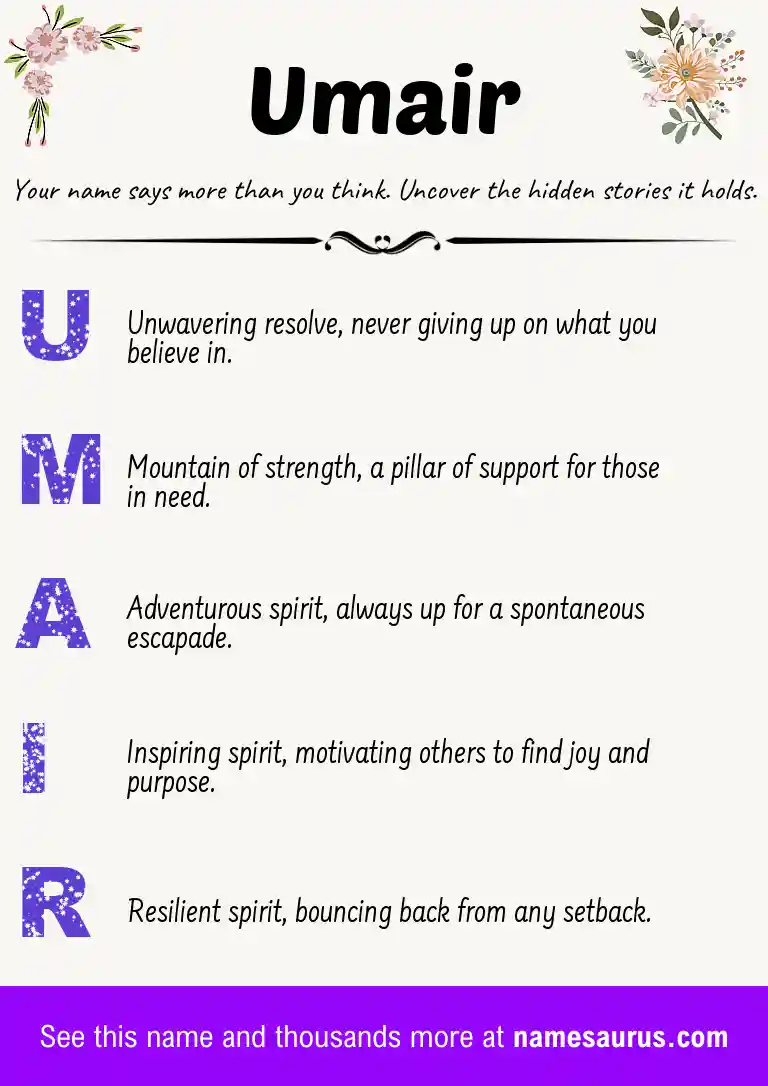Acrostic poem about Umair.