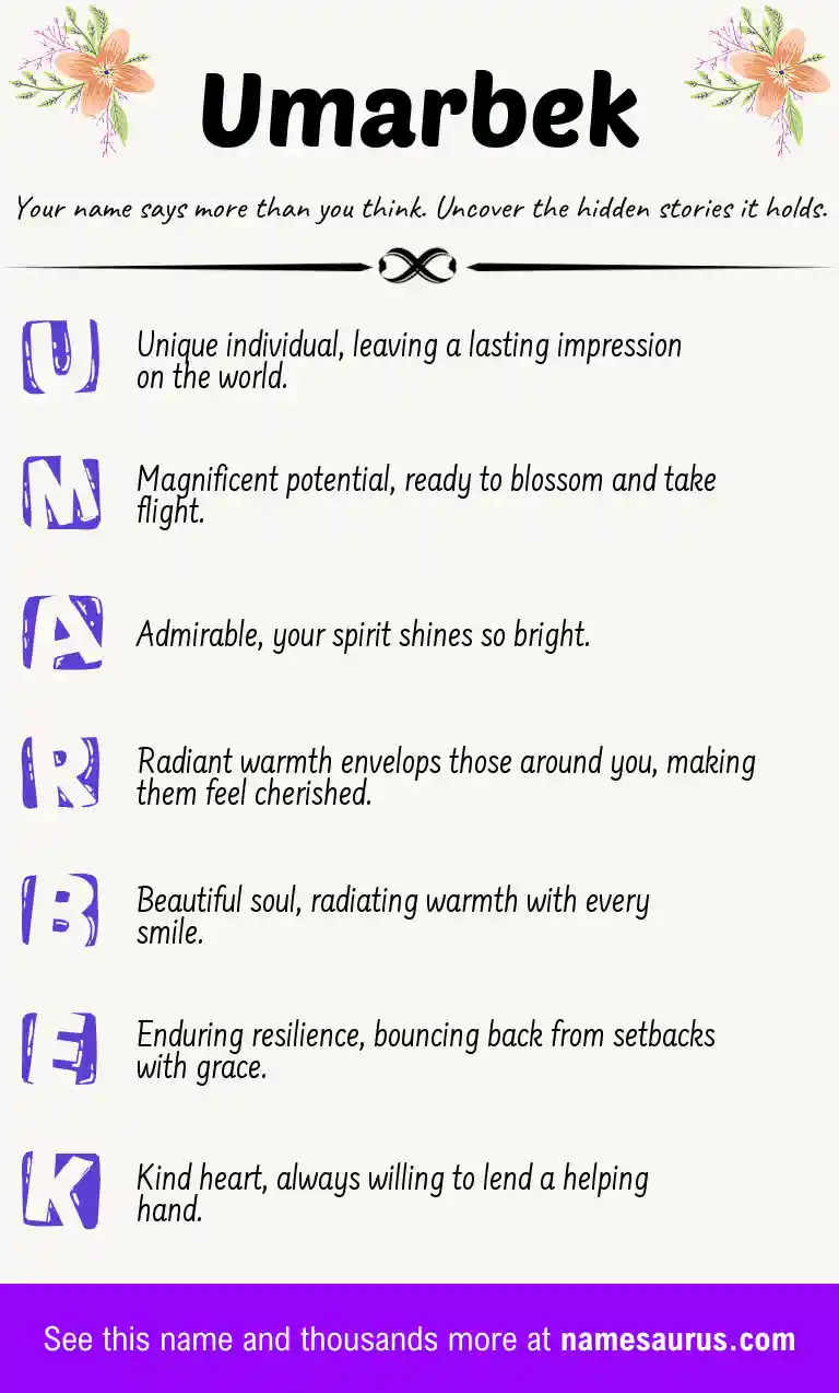 Acrostic poem about Umarbek.