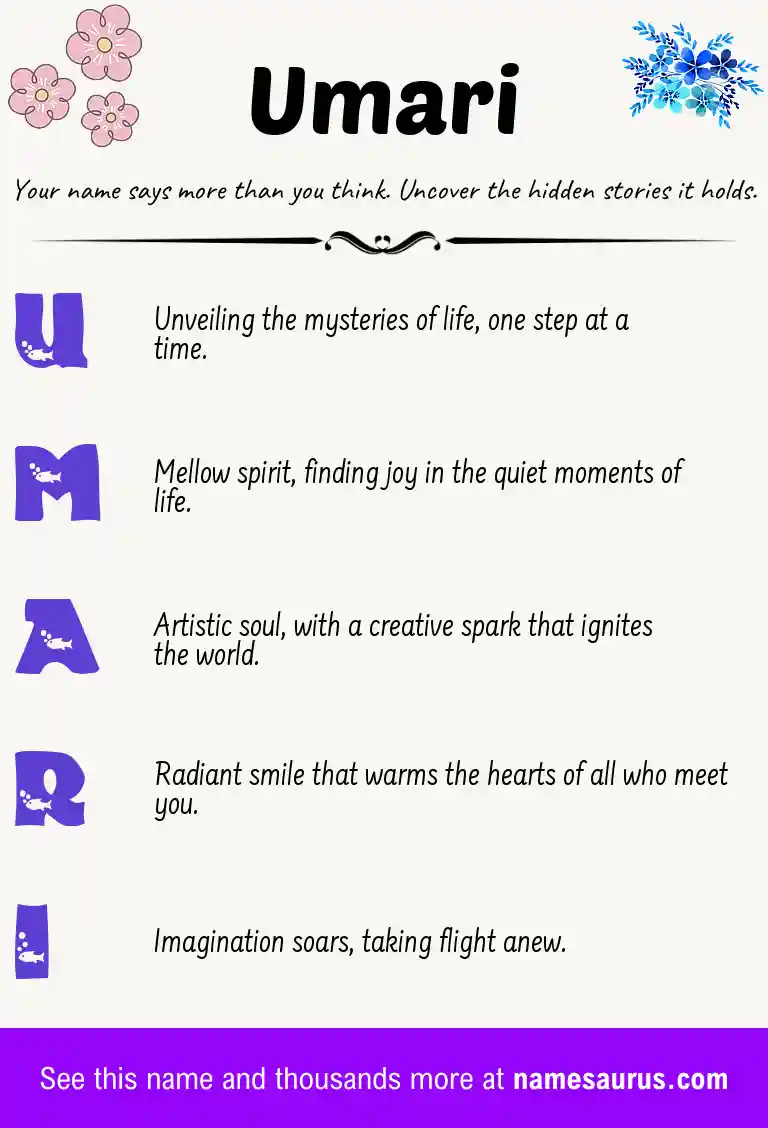 Acrostic poem about Umari.