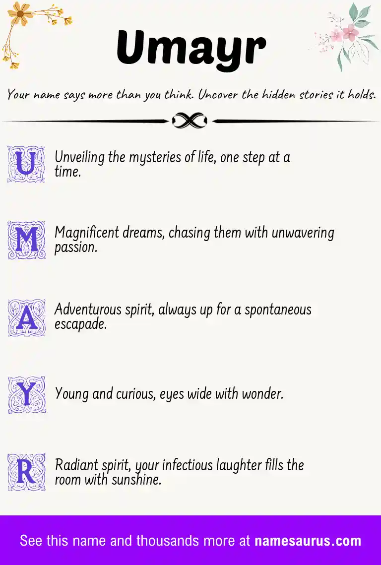 Acrostic poem about Umayr.