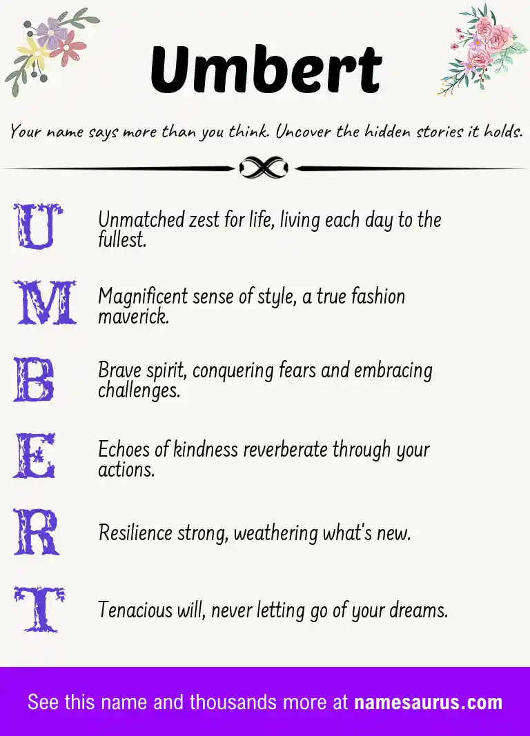 Acrostic poem about Umbert.