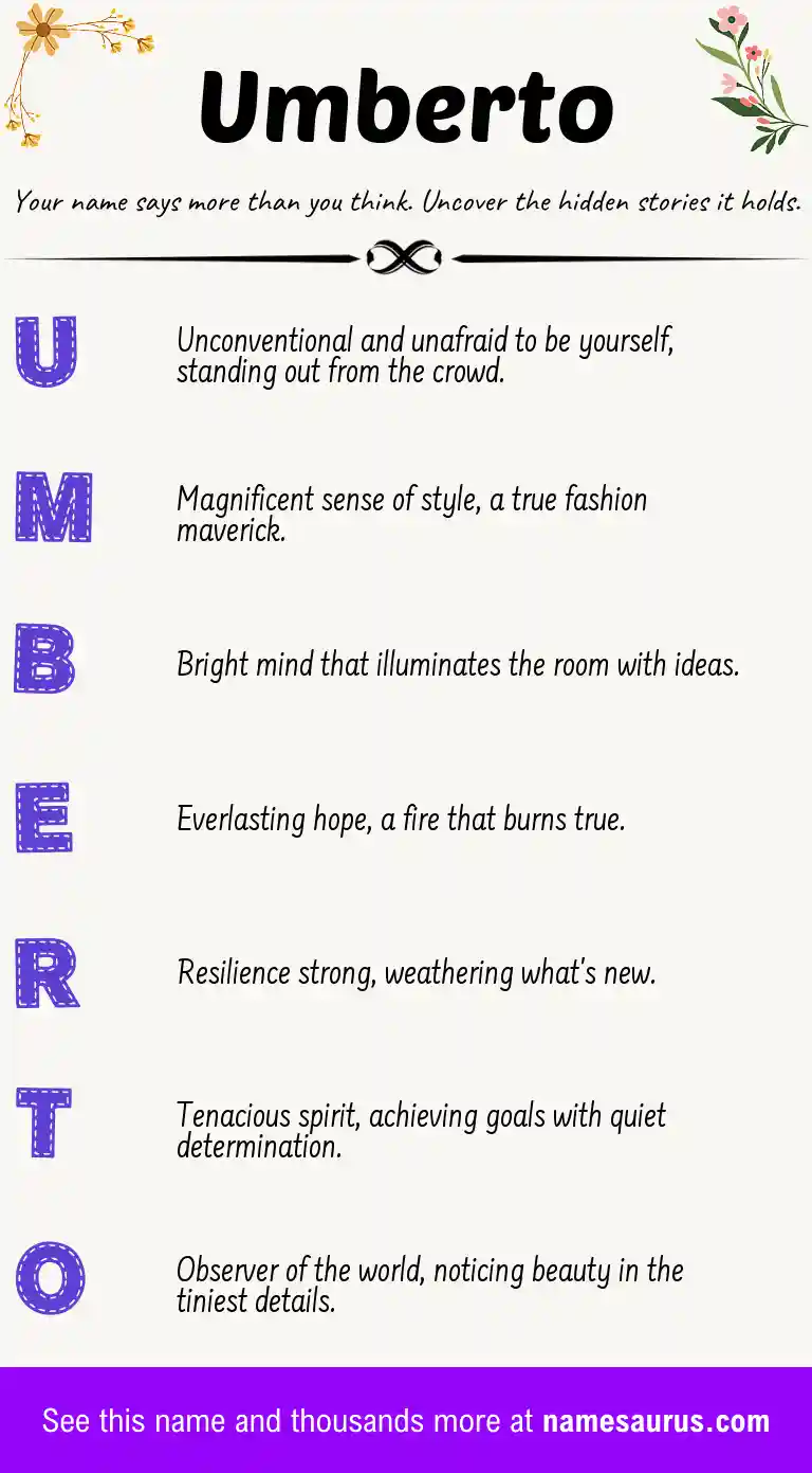 Acrostic poem about Umberto.