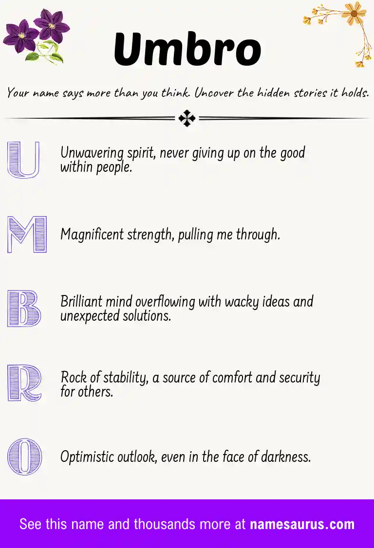 Acrostic poem about Umbro.