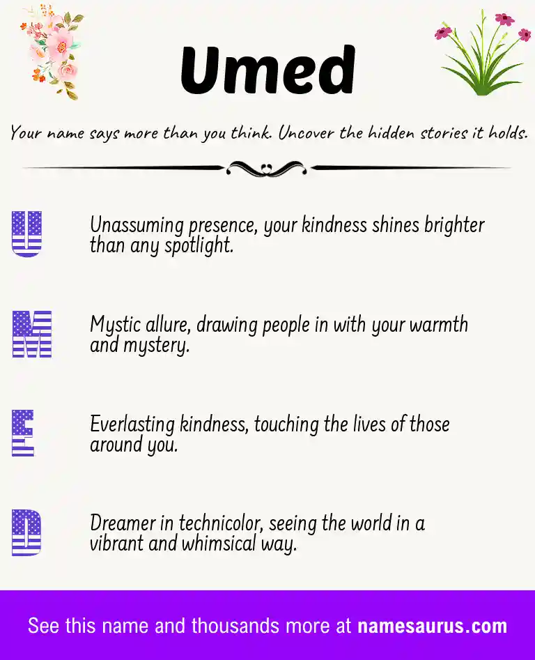 Acrostic poem about Umed.