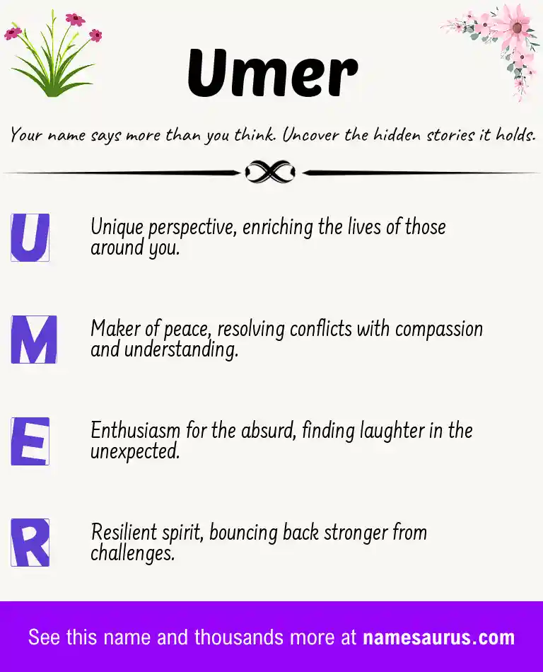 Acrostic poem about Umer.