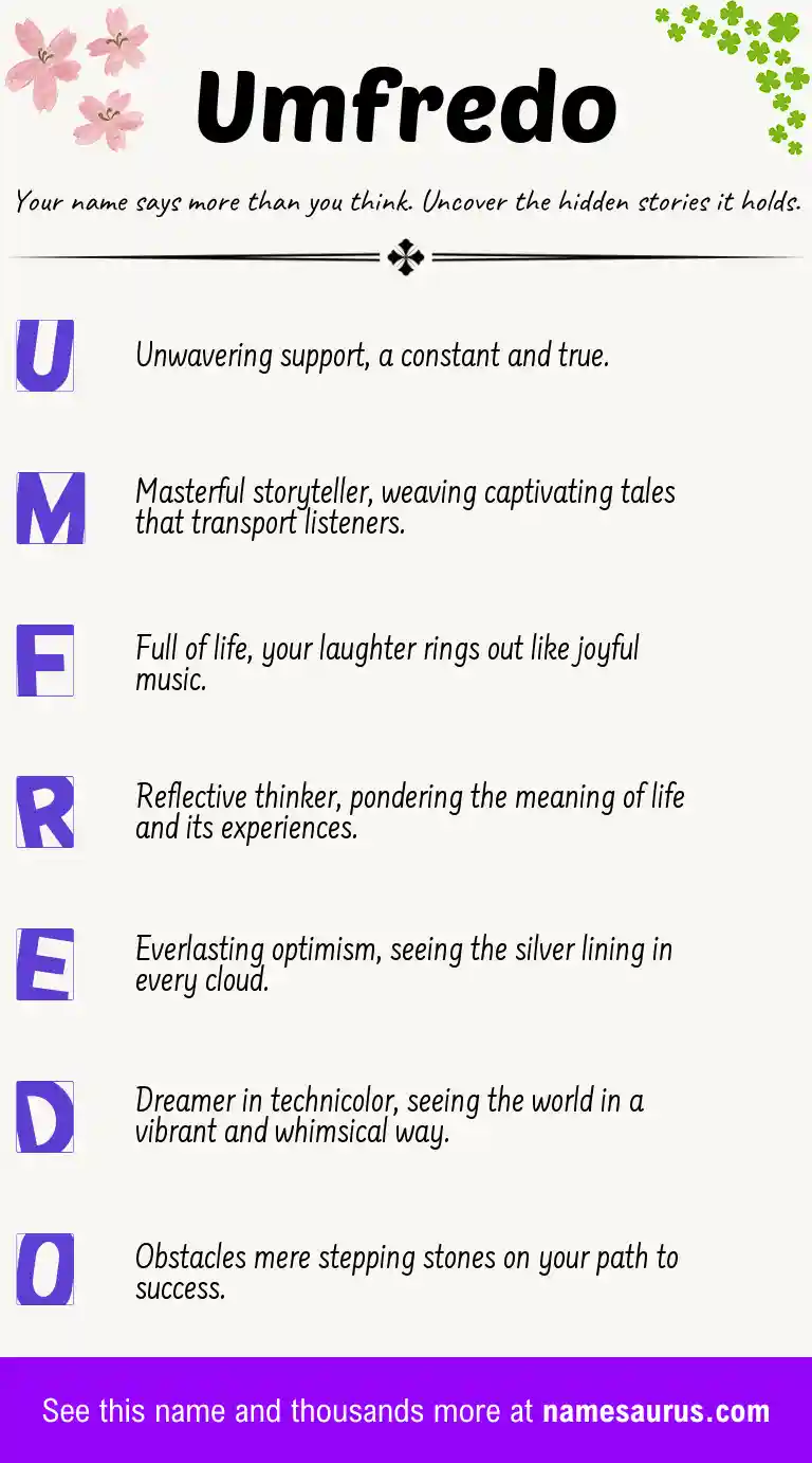 Acrostic poem about Umfredo.
