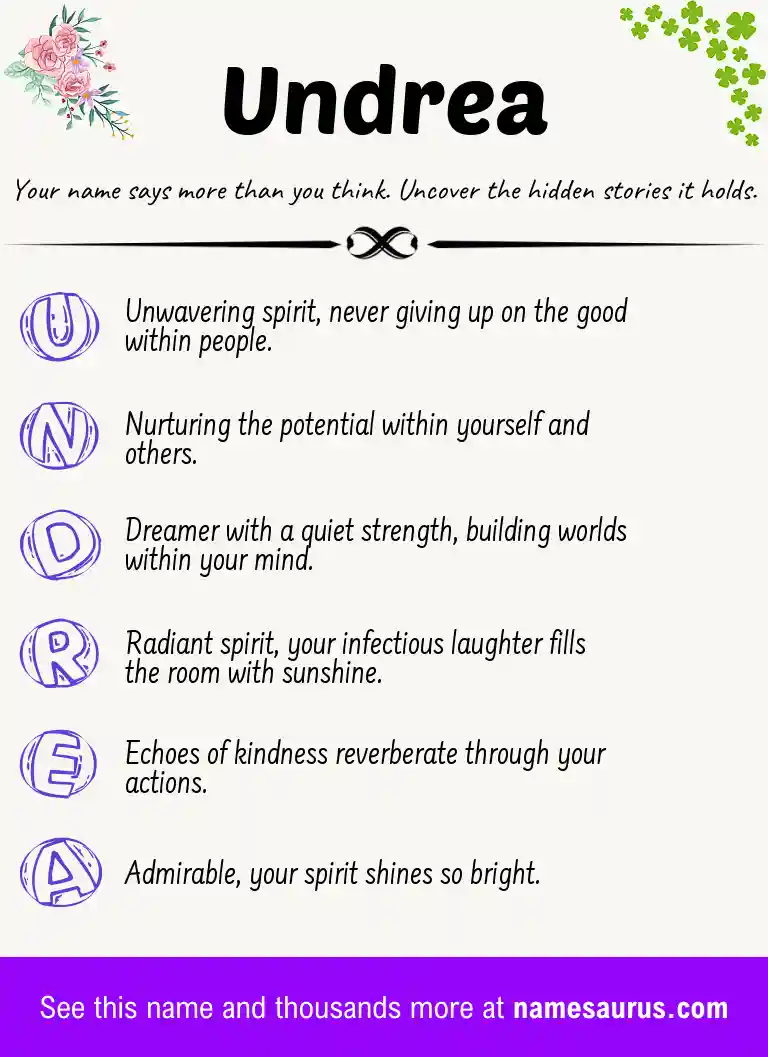 Acrostic poem about Undrea.