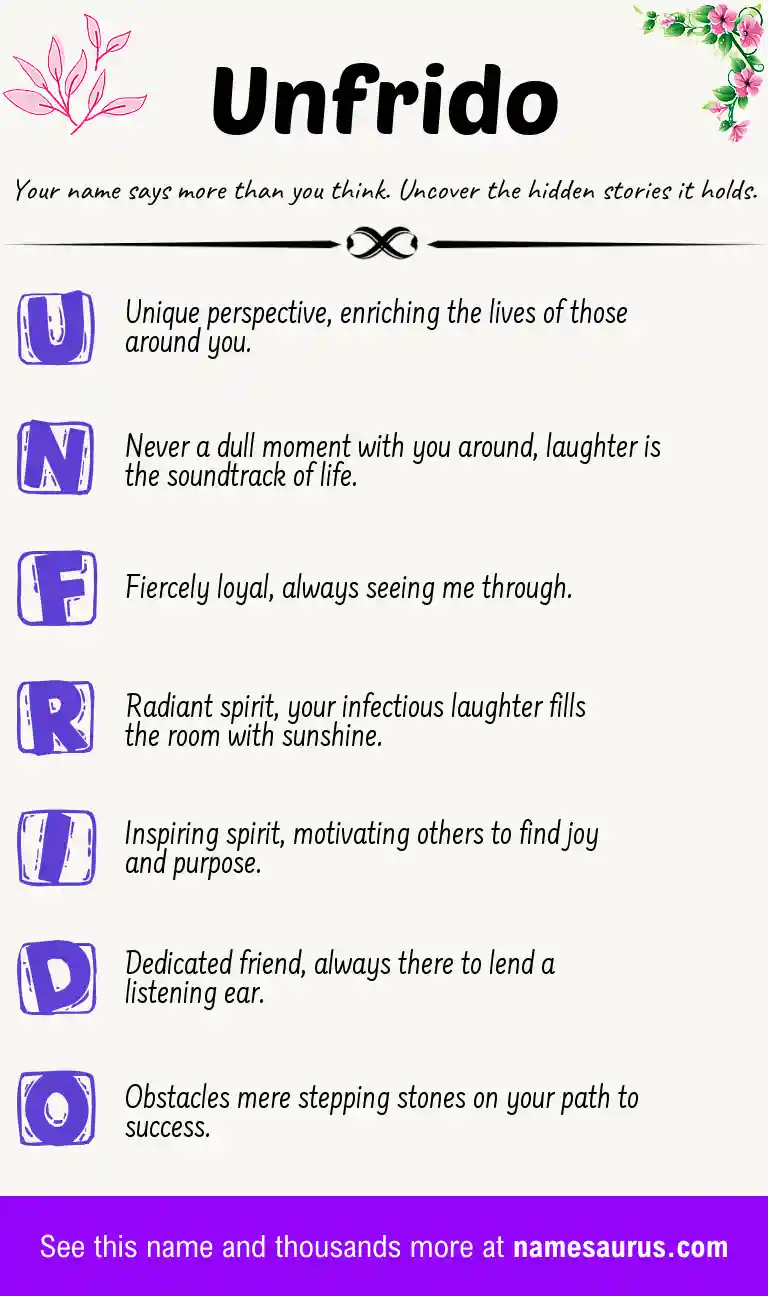 Acrostic poem about Unfrido.