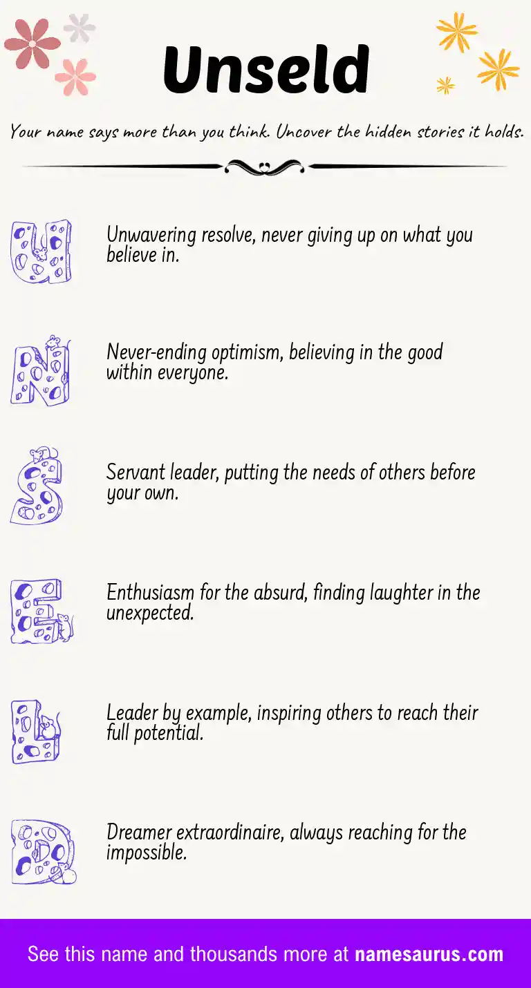 Acrostic poem about Unseld.