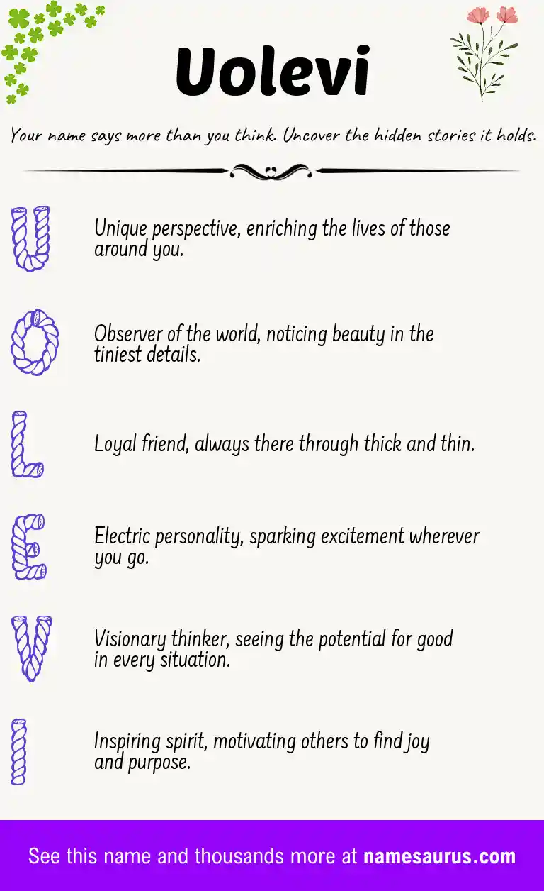 Acrostic poem about Uolevi.