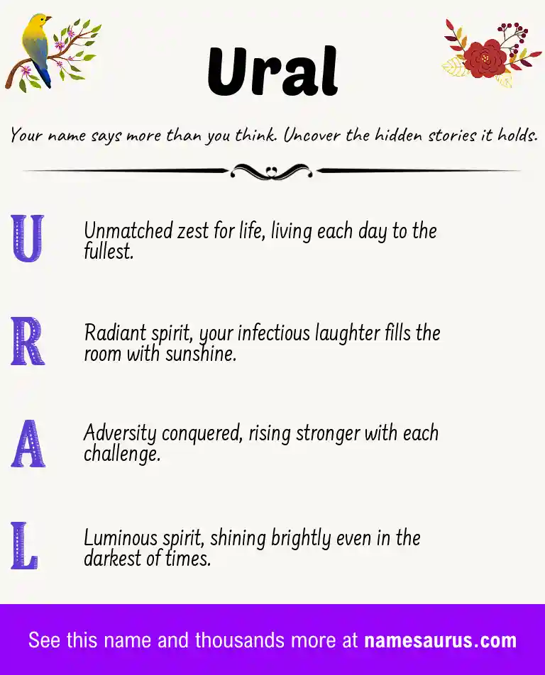 Acrostic poem about Ural.