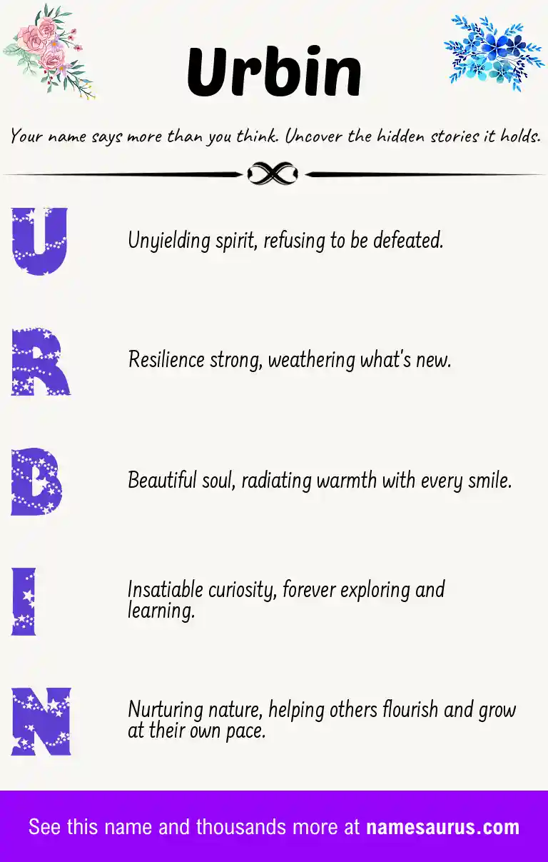 Acrostic poem about Urbin.