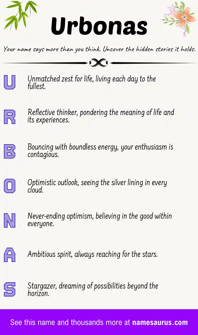 Acrostic poem about Urbonas.