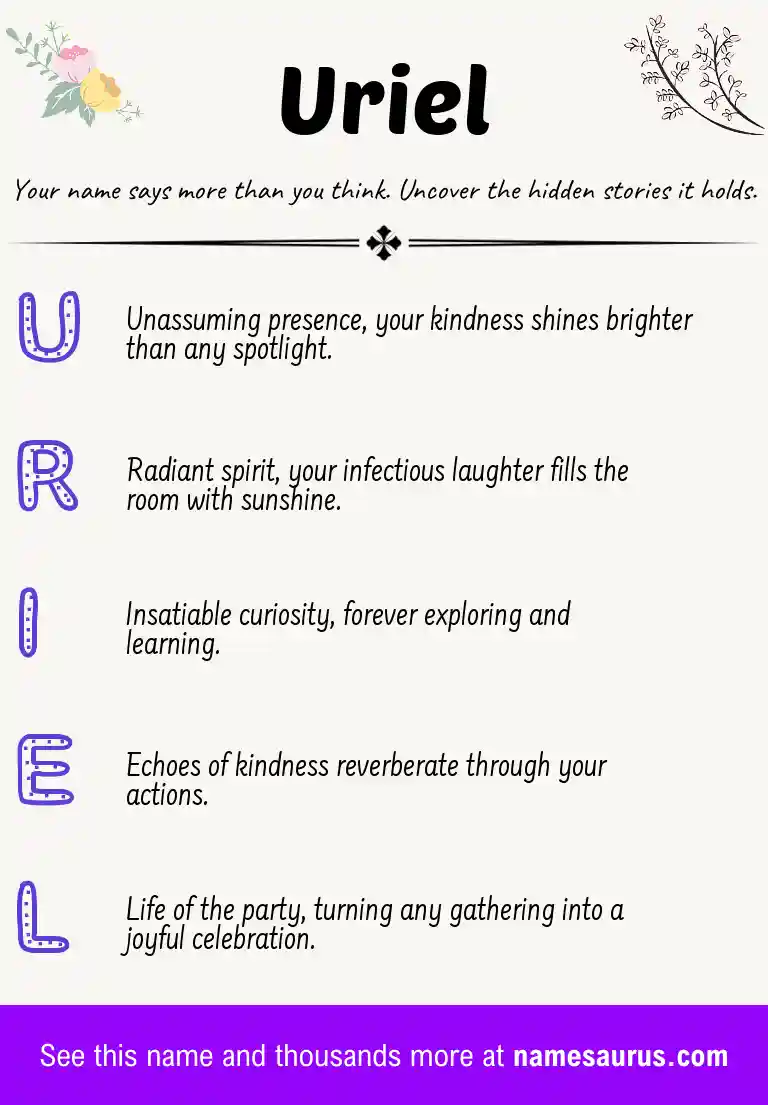 Acrostic poem about Uriel.