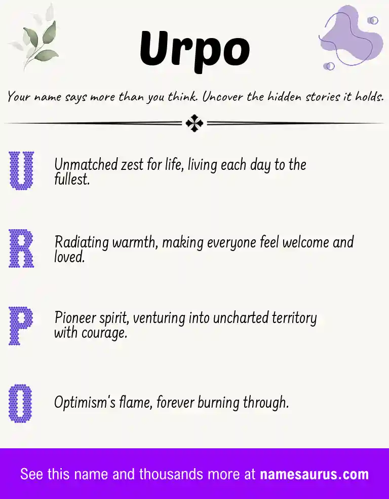 Acrostic poem about Urpo.