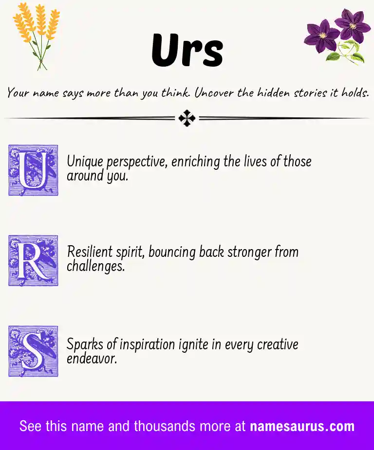 Acrostic poem about Urs.