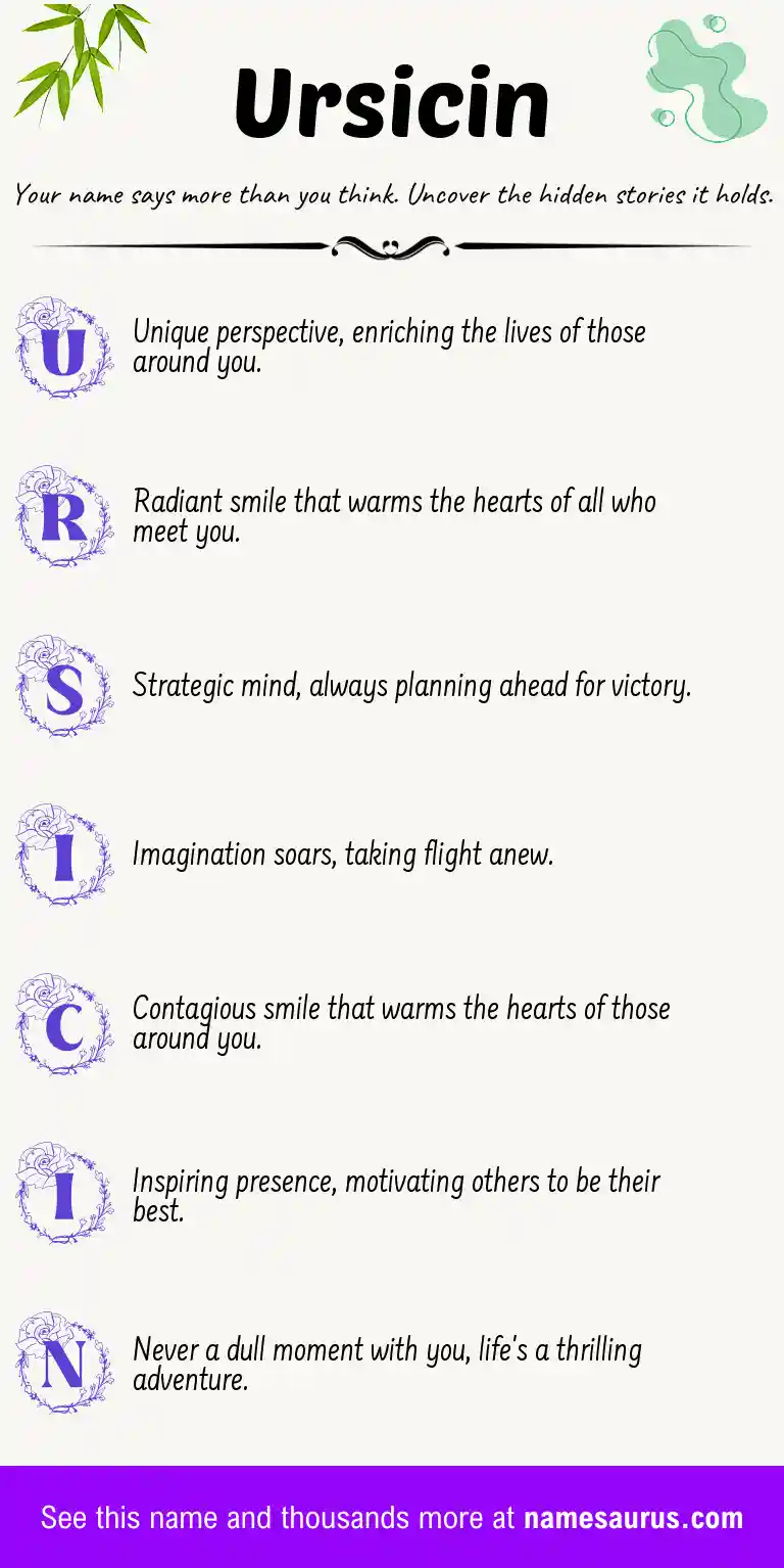 Acrostic poem about Ursicin.