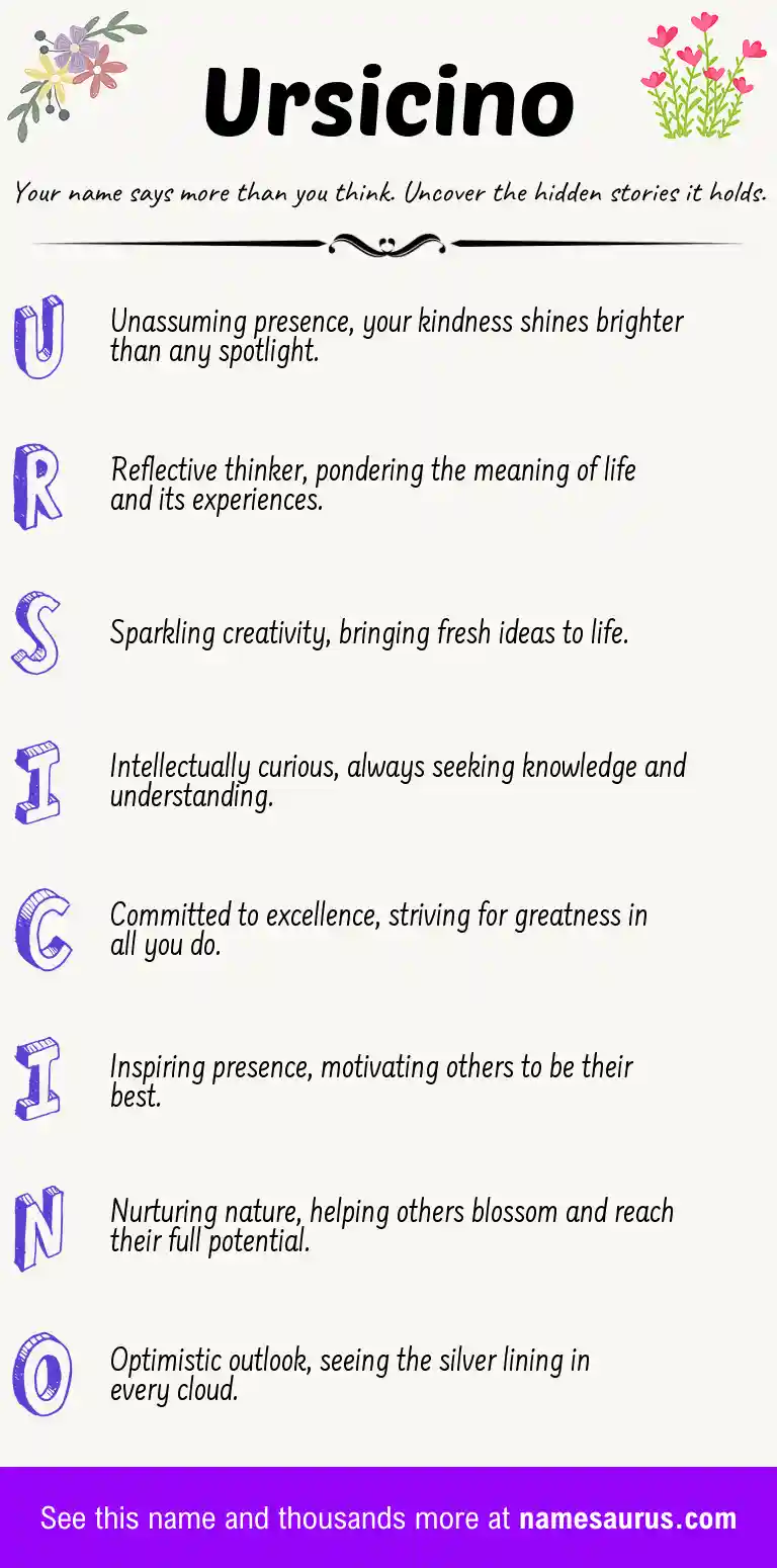 Acrostic poem about Ursicino.