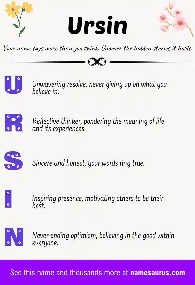 Acrostic poem about Ursin.