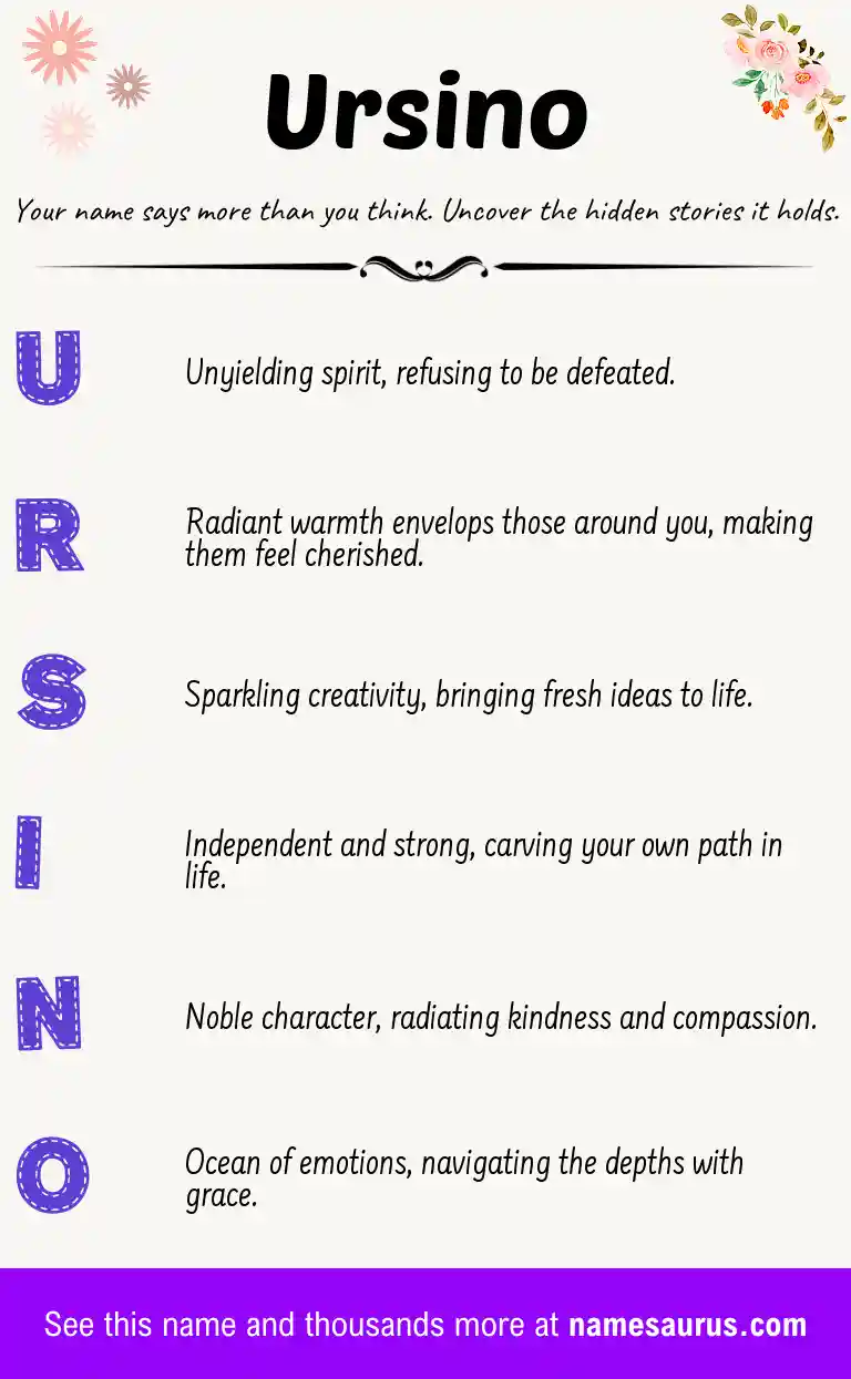 Acrostic poem about Ursino.