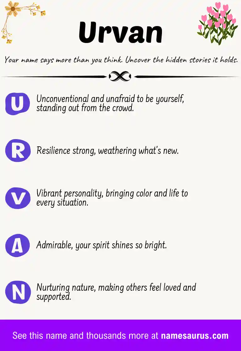 Acrostic poem about Urvan.