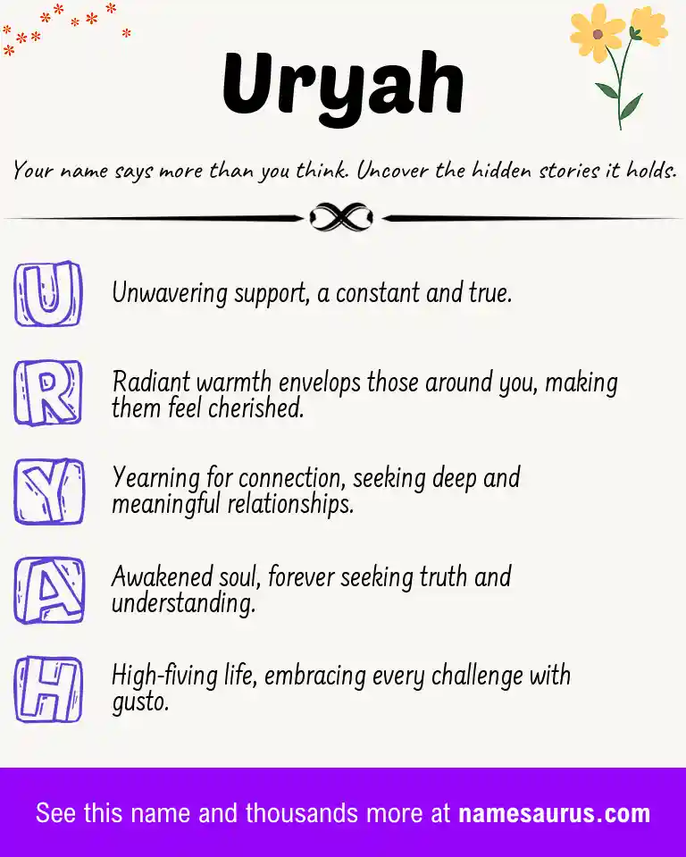Acrostic poem about Uryah.