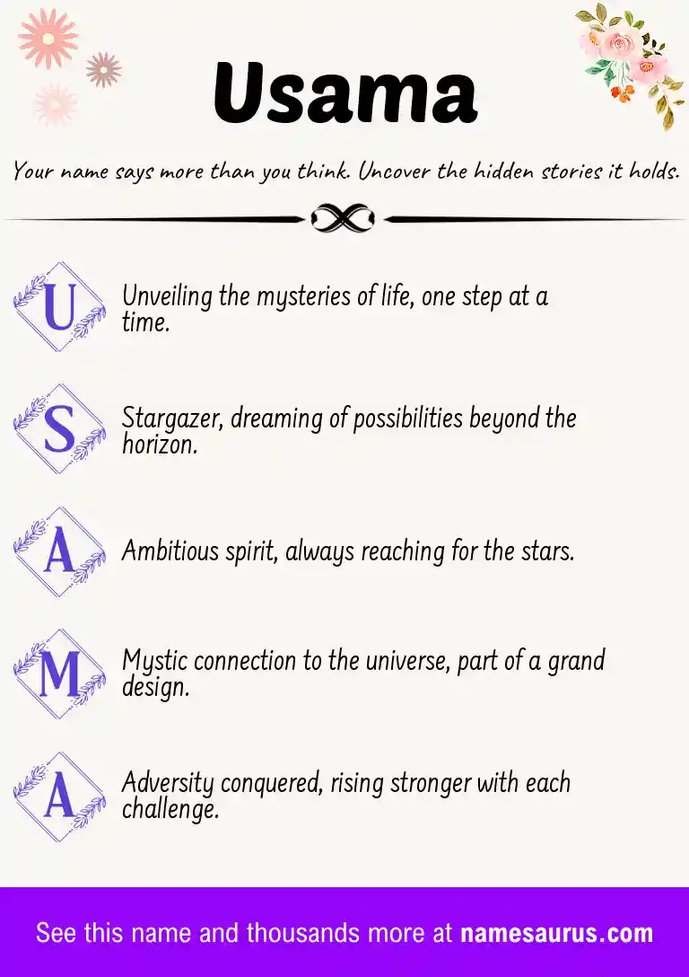 Acrostic poem about Usama.