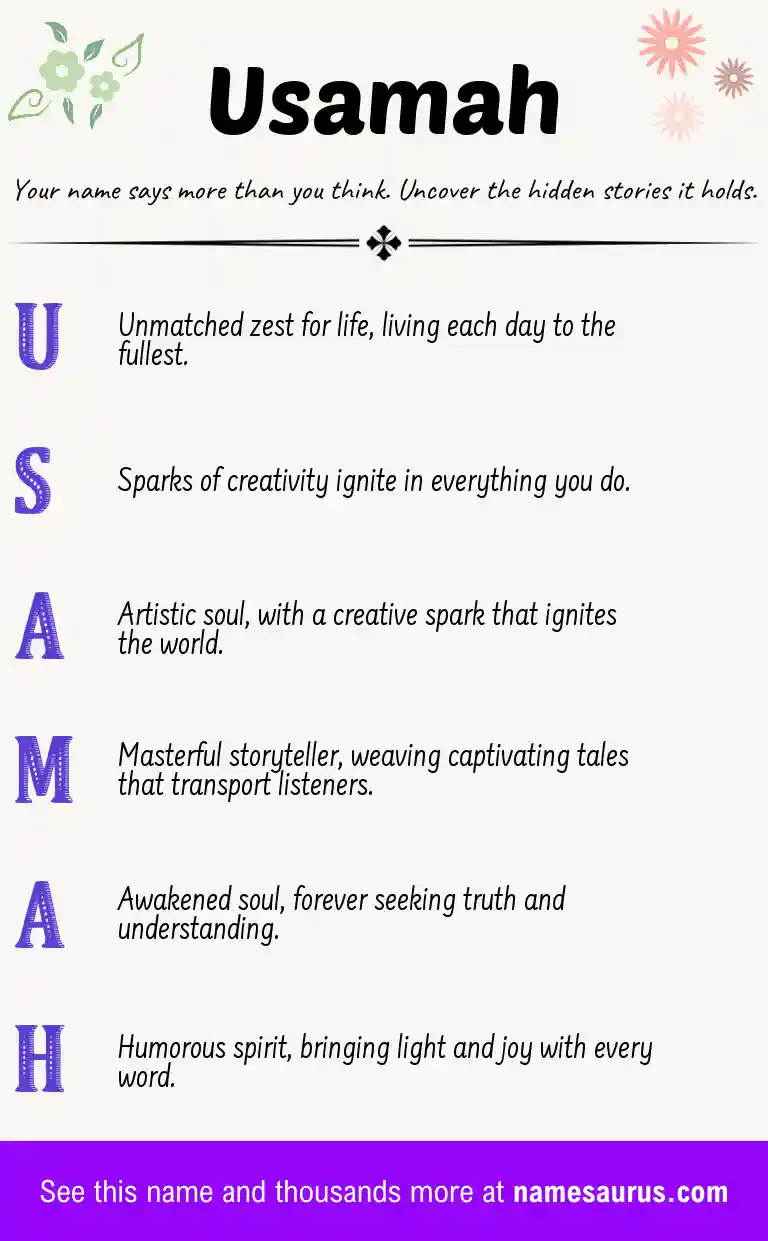 Acrostic poem about Usamah.