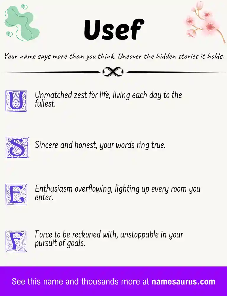 Acrostic poem about Usef.