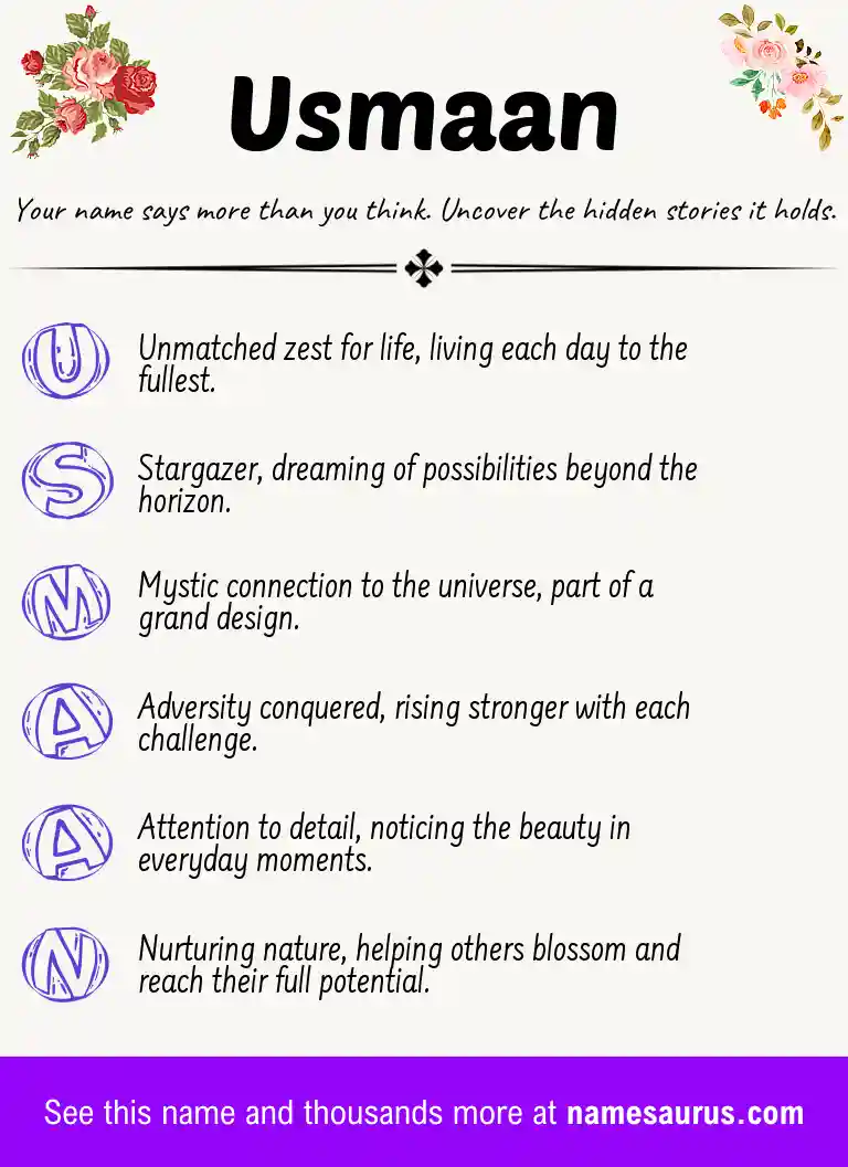 Acrostic poem about Usmaan.