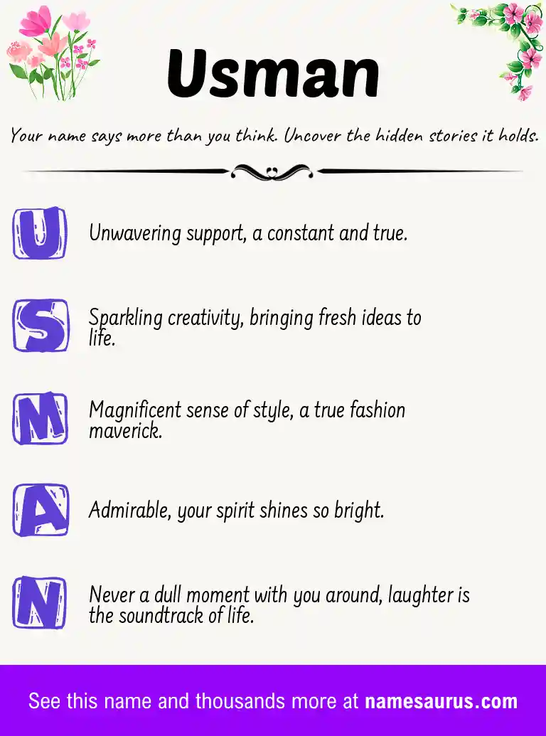 Acrostic poem about Usman.