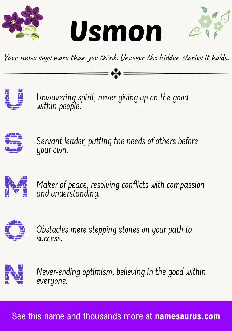 Acrostic poem about Usmon.